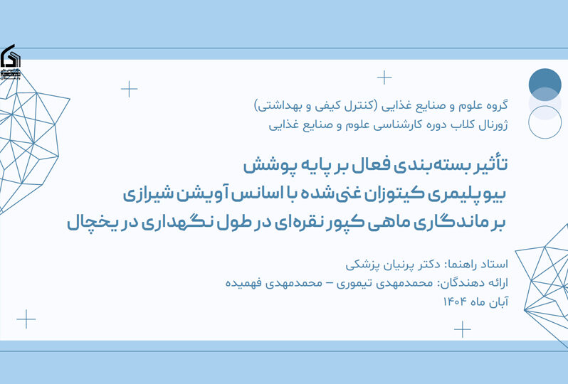تأثیر بسته بندی فعال بر پایه پوشش بیوپلیمری